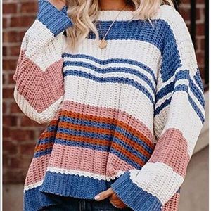 New oversized striped sweater